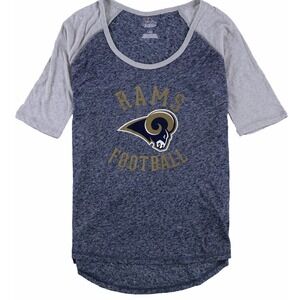 Los Angeles Rams‎ T Shirt Size L NFL Football Blue Thin NWT Women's Majestic